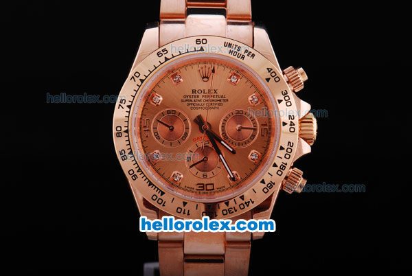 Rolex Daytona Chronograph Automatic Movement Rose Gold Case with Rose Gold Dial - Click Image to Close